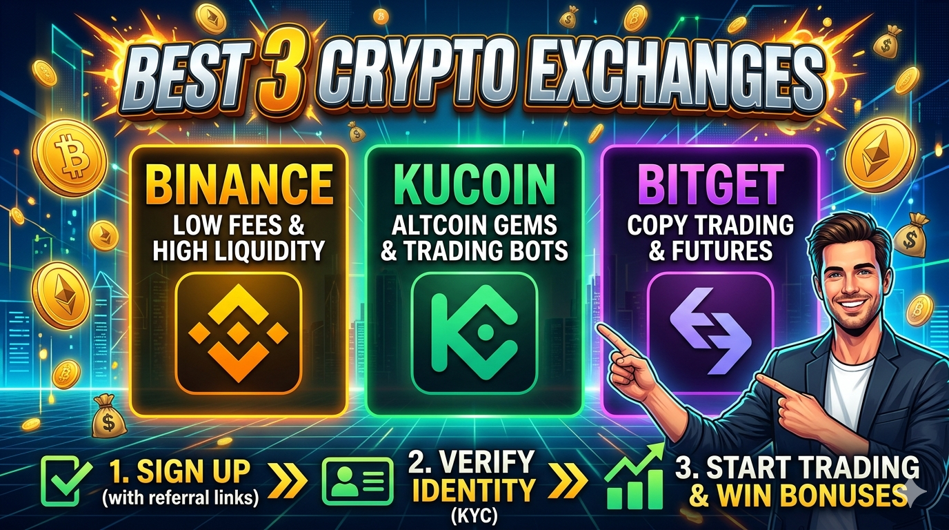 Top 3 Crypto Exchanges 2026 to Start Trading Today